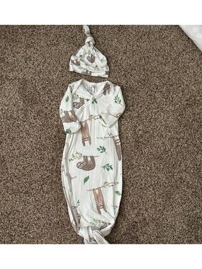 Copper Pearl Sloth Knotted Gown & Hat